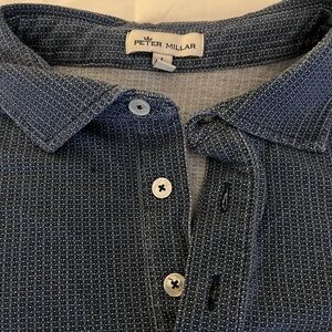 Peter Millar Textured Navy Polo Shirt